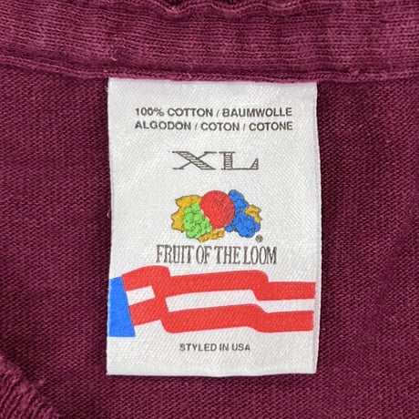HOLE LIVE THROUGH THIS TOUR 1995 LS BORDEAUX FRUIT OF THE LOOM XL 0684