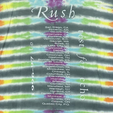 RUSH TEST FOR ECHO 1997 TIE DYE TEE FIT LIKE LARGE 7906
