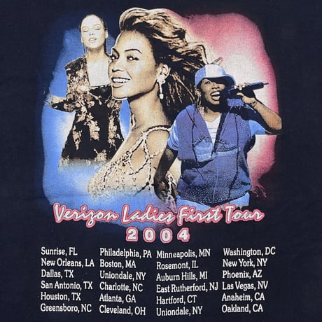 BEYONCE ALICIA KEYS MISSY ELLIOTT VERZON LAFIES FIRST TOUR 2004 FRUIT OF THE LOOM XL 2263