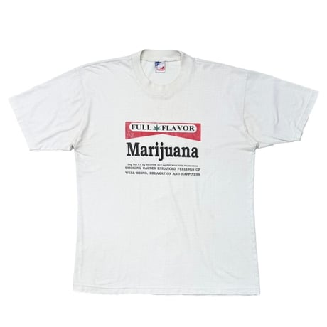 OLD&VINTAGE MARIJUANA MARLBORO PARODY WHITE FITS XL 2162