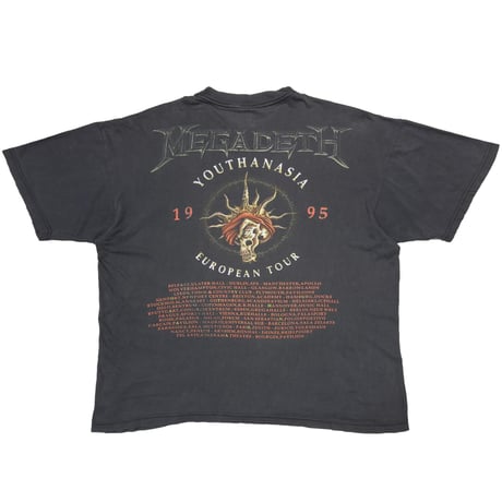 MEGADETH 1995 YOUTHANASIA EUROPEAN TOUR FITS XL 0916
