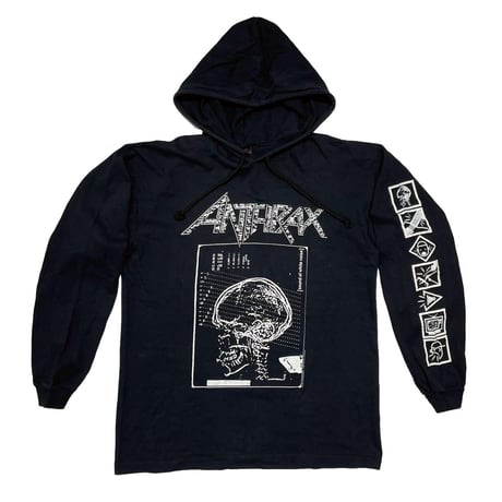 ANTHRAX 1993 SOUND OF WHITE NOISE HOODED LS TEE BROCKUM LARGE 5756
