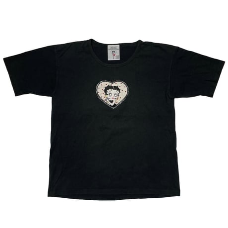 BETTY BOOP HEART PATCH BLACK FITS LARGE 4193