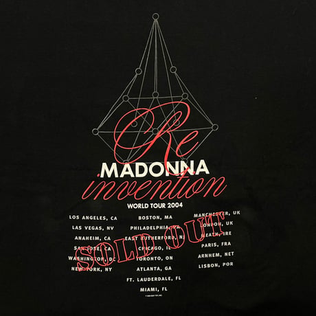 MADONNA RE INVENTION WORLD TOUR 2004 BLACK FRUIT OF THE LOOM LARGE 3831