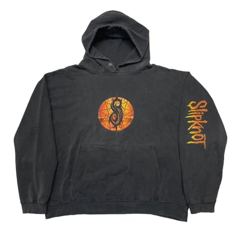 SLIPKNOT 2003 HOODED SWEATSHIRT BLACK ORANGE FITS XL 3791