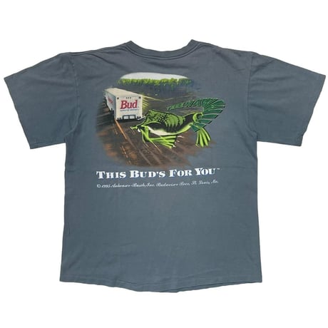 Budweiser JUMP ON A BUD 1995 THIS BUD'S FOR YOU LIGHT BLUE CHANGES XL 0366