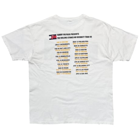 THE ROLLING STONES NO SECURITY TOUR 1999 TOMMY HILFIGER PRESENTS WHITE FITS XL 4013