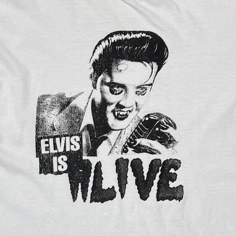 ELVIS PRESLEY IS ALIVE DOUBLE SIDE  WHITE ONEITA XL 0533