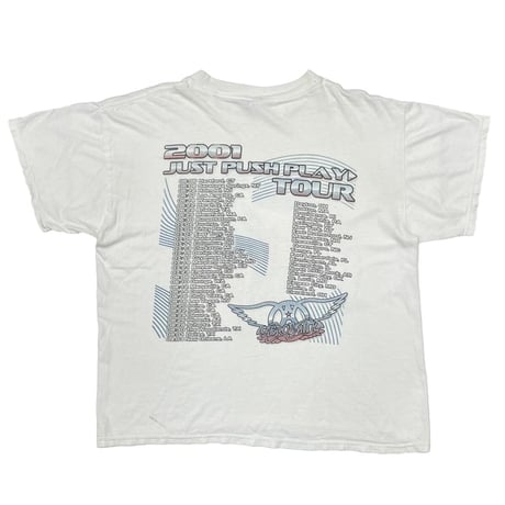 AERO SMITH JUST PUSH PLAY TOUR WHITE GILDAN XL 9903