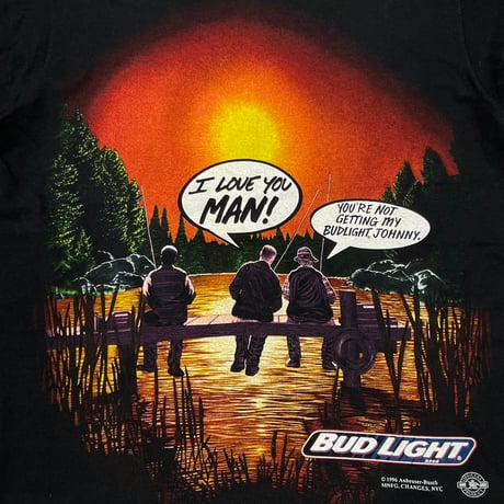 Budweiser 1996 BUD LIGHT I LOVE YOU MAN! BLACK CHANGES LARGE 9882