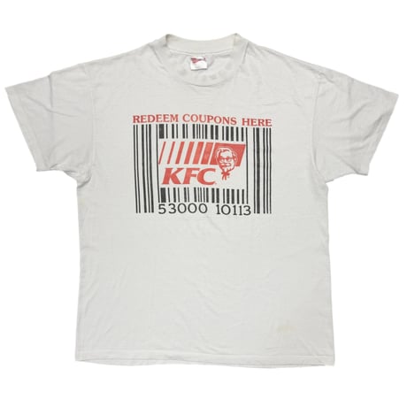KFC REDEEM COUPONS BARCODE WHITE Hanes XL 1235