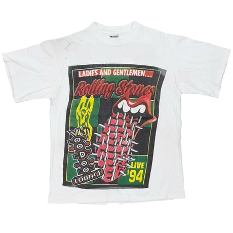 ROLLING STONES VOODOO LOUNGE SPIKE TONGUE BOOTLEG WHITE LARGE 9723