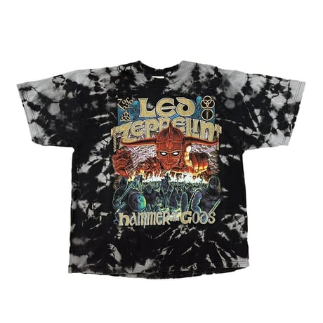 LED ZEPPELIN HAMMER OF THE GOD TIE DYE TEE BLACK XL WINTERLAND 115JJ49877