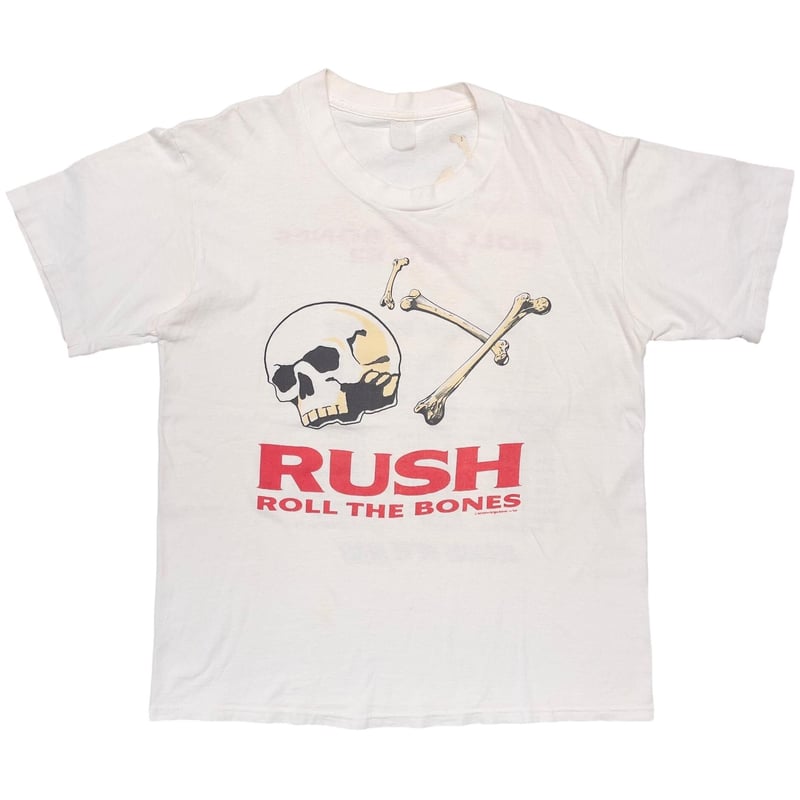 【1991年当時物+大特価】 RUSH roll the bones L RUSH 1991 ROLL THE BONES TOUR 1991-92 BONE WHIT