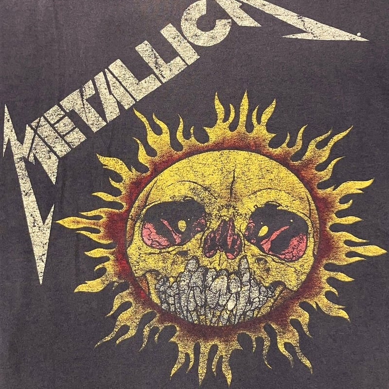 メタリカ　tシャツ LLICA PUSHEAD FLAME SKULL METALLICA “PUSHEAD SIDE FLAME SKULL “ T-shirt | one day store tee