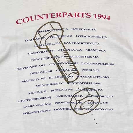 RUSH COUNTERPARTS 1994 FRUIT OF THE LOOM XL 7830