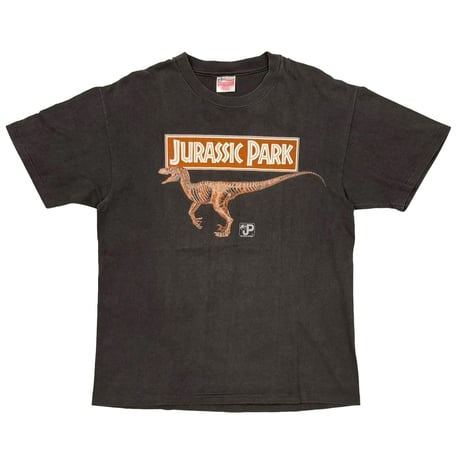 JURASSIC PARK 1993 RAPTOR GLOW IN THE DARK Hanes LARGE 9306