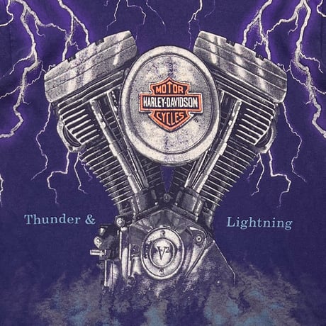 HARLEY DAVIDSON THUNDER & LIGHTNING PURPLE HANES MEDIUM 0656