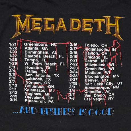 MEGADETH 1988 KILLING IS MY BUSINESS SPRING FORD LARGE 5174