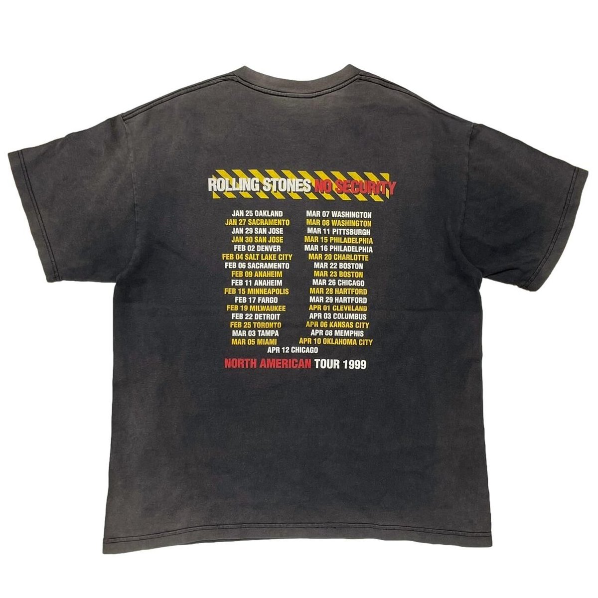 トップス THE ROLLING STONES NO SECURITY TOUR 90s ROLLING STONES NO SECURITY NORTH AMERICAN TOUR