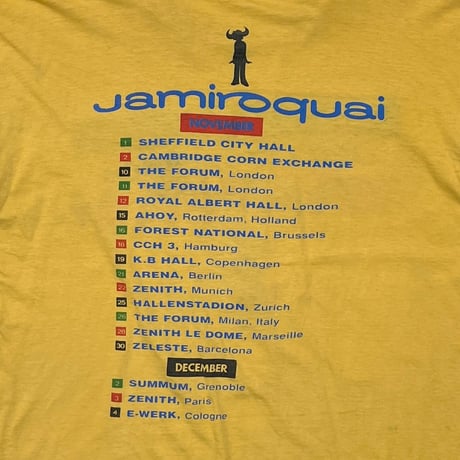 JAMIROQUAI TOUR BUFFALO MAN YELLOW FITS L-XL 9582
