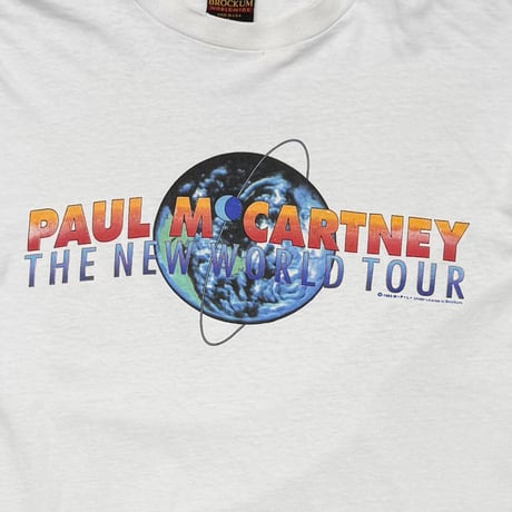 PAUL McCARTNEY 1993 THE NEW WORLD TOUR WHITE BROCKUM LARGE 5762