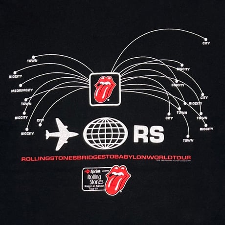 ROLLING STONES LIP & TONGUE BACK AIR PLANE BRIDGE TO BABYLON WORLD TOUR ANVIL LARGE 8541
