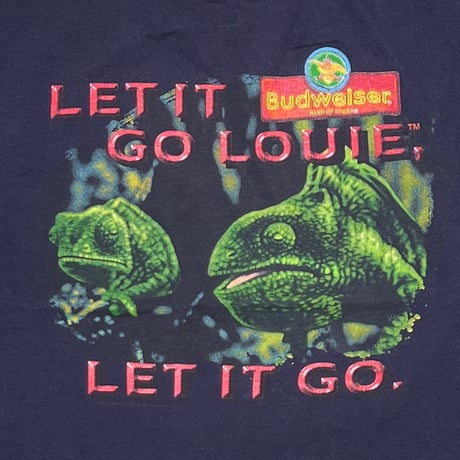Budweiser TWO LIZARDS LET IT GO LOUIE, LET IT GO. NAVY anvil LARGE 2733