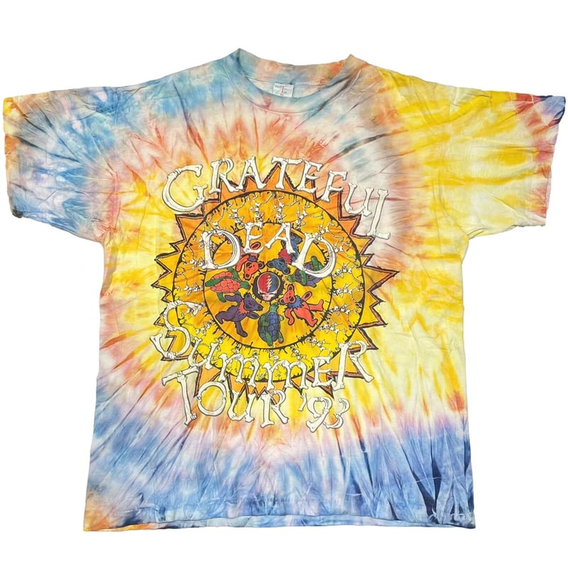 GRATEFUL DEAD SUMMER TOUR 1993 TIE DYE YELLOW X