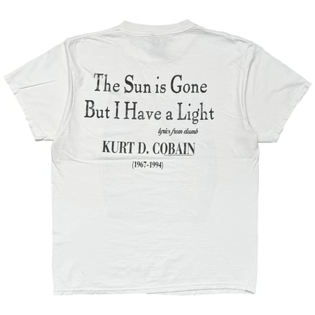 NIRVANA KURT COBAIN MEMORIAL SUN IS GONE WHITE GIANT BY TULTEX LARGE 9353