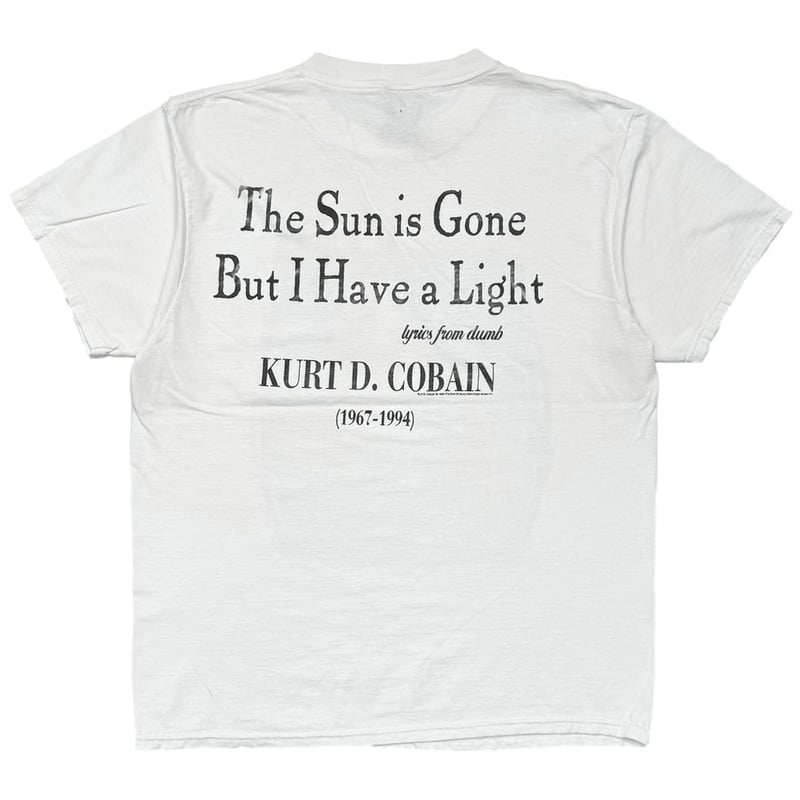 NIRVANA KURT COBAIN MEMORIAL SUN IS GONE WHITE