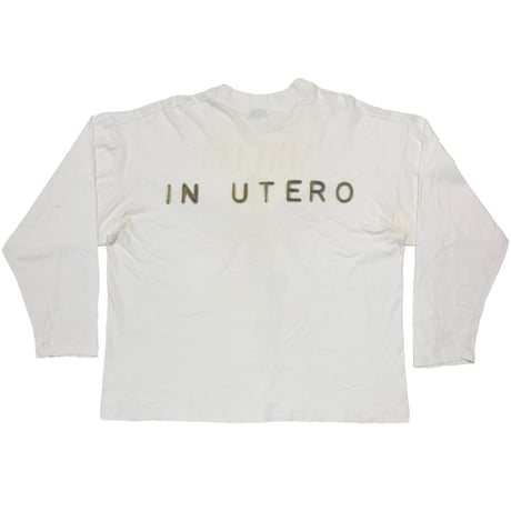 NIRVANA IN UTERO LS WHITE SCREEN STARS XL 9573