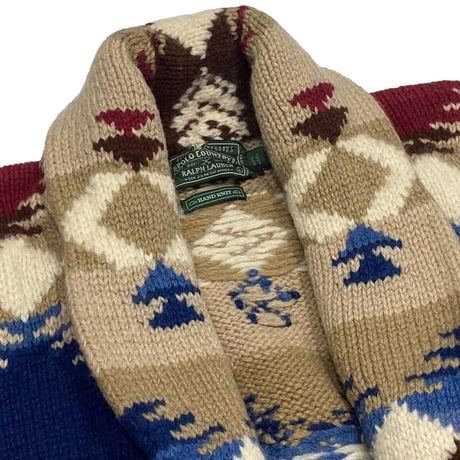 LAST OF STORE POLO COUTRY RALPH LAUREN SHAWL COLLAR NATIVE CONCHO CARDIGAN LARGE 1857