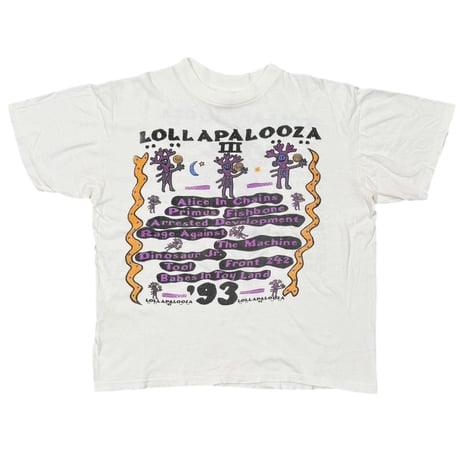 LOLLAPALOOZA '93 MUSIC FESTIVAL BOOTLEG WHITE Solar-T LARGE 0926