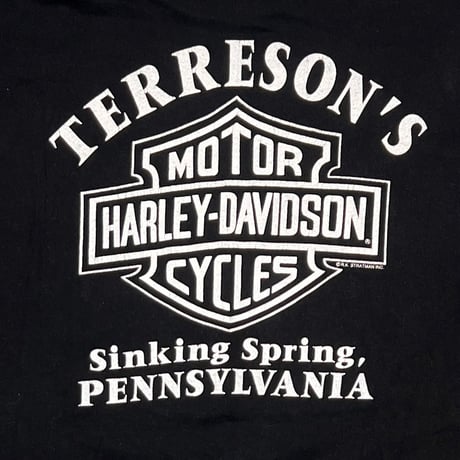 HARLEY DAVIDSON FRONT EMBLEM ARM FLAME PRINT LS BLACK XXL 9980