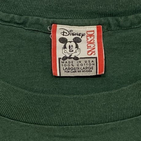DISNEY VINTAGE 1995 MICKEY MOUSE BACK LOGO TEE GREEN LARGE/XL 3738