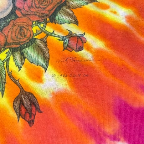 GRATEFUL DEAD 1992 SKULL & GALAZXY TIE DYE LIQUID BLUE LARGE 6785