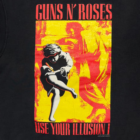 GUNS N' ROSES 1991 USE YOUR ILLUSION DOUBLE SIDE CREWNECK SWEAT FRUIT OF THE LOOM LARGE 2316