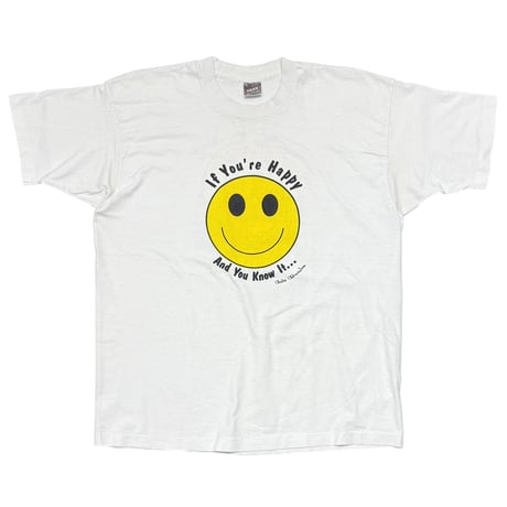 OLD & VINATAGE SMILE BANG YOUR HEAD WHITE FRUIT OF THE LOOM XL 8327