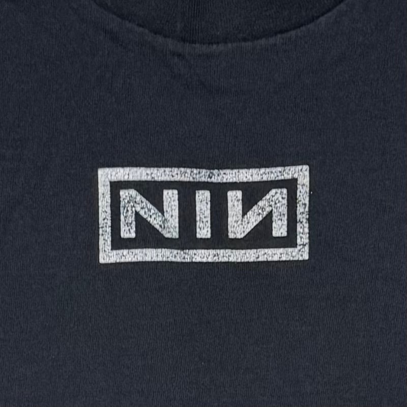 トップス NINE INCH NAILS BOX LOGO XL Vintage Nine Inch Nails NIN Reflective Box Logo T-Shirt Men's XL