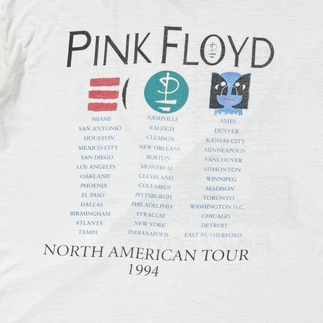 PINK FLOYD NORTH AMERICAN TOUR WHITE BROCKUM XL 3407