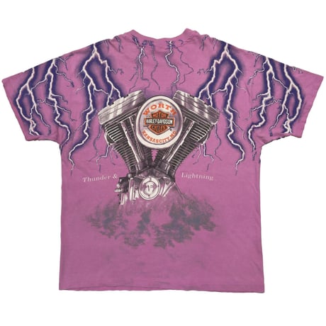 HARLEY DAVIDSON THUNDER & LIGHTNING WORTH KANSANCITY PINK HANES XL 2976