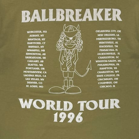 AC/DC BALLBREAKER WORLD TOUR 1996 SAGE GREEN FITS LARGE 8620