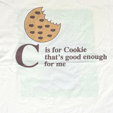 SESAME STREET COOKIE MONSTER C IS FOR COOKIE WHITE FITS LARGE 1029