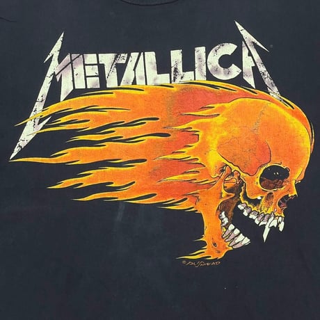 METALLICA PUSHEAD FLAME SKULL SUMMER SHIT '94 FITS XL 6413