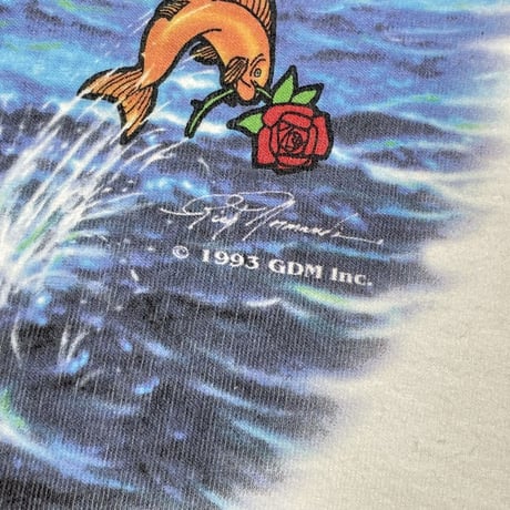 GRATEFUL DEAD 1993 SHIP OF FOOLS SKULL PIRATES WHITE LIQUID BLUE XL 1568