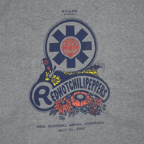 RED HOT CHILI PEPPERS 2002 HONOLULU CREWNECK SS ASH GREY FITS XL 0290
