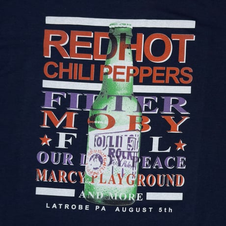 RED HOT CHILI PEPPERS ROLLING ROCK TOWN FAIR NAVY GILDAN XL 4455