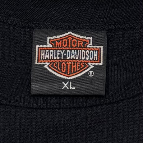 HARLEY DAVIDSON ORANGE EMBLEM ARM FLAMING THERMAL ROCHESTER BLACK XL 3787
