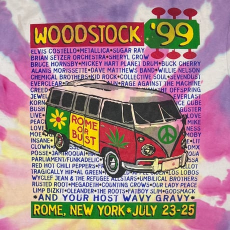 WOODSTOCK '99 BIGGER BETTER LOUDER TIEDYE DELTA XL 2430
